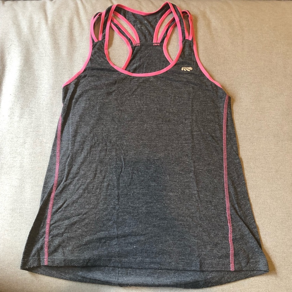 Marika Grey and Pink Workout Top